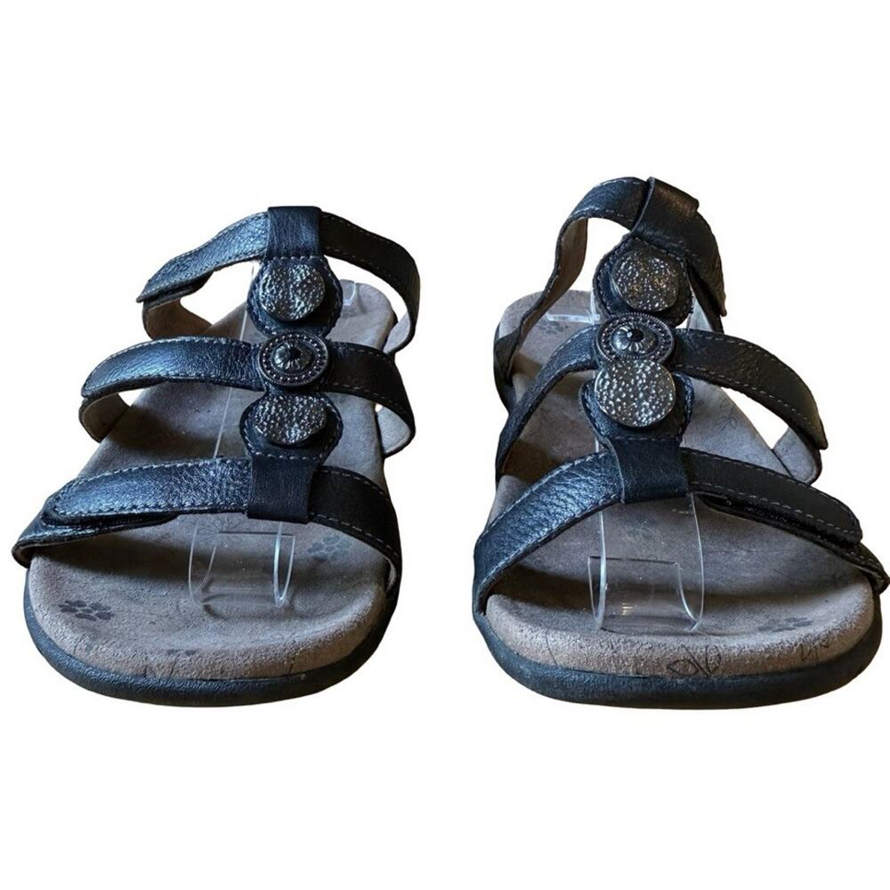 Taos Prize 4 Slide Sandals Slip On Slides Black Leather Comfort Shoes Summer 7 - Picture 5 of 16